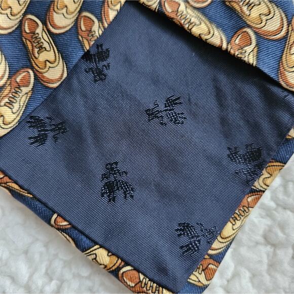 Brooks Brothers Makers‎ Tie - Blue And Brown With Shoes - Made In USA 100% Silk - Picture 5 of 5